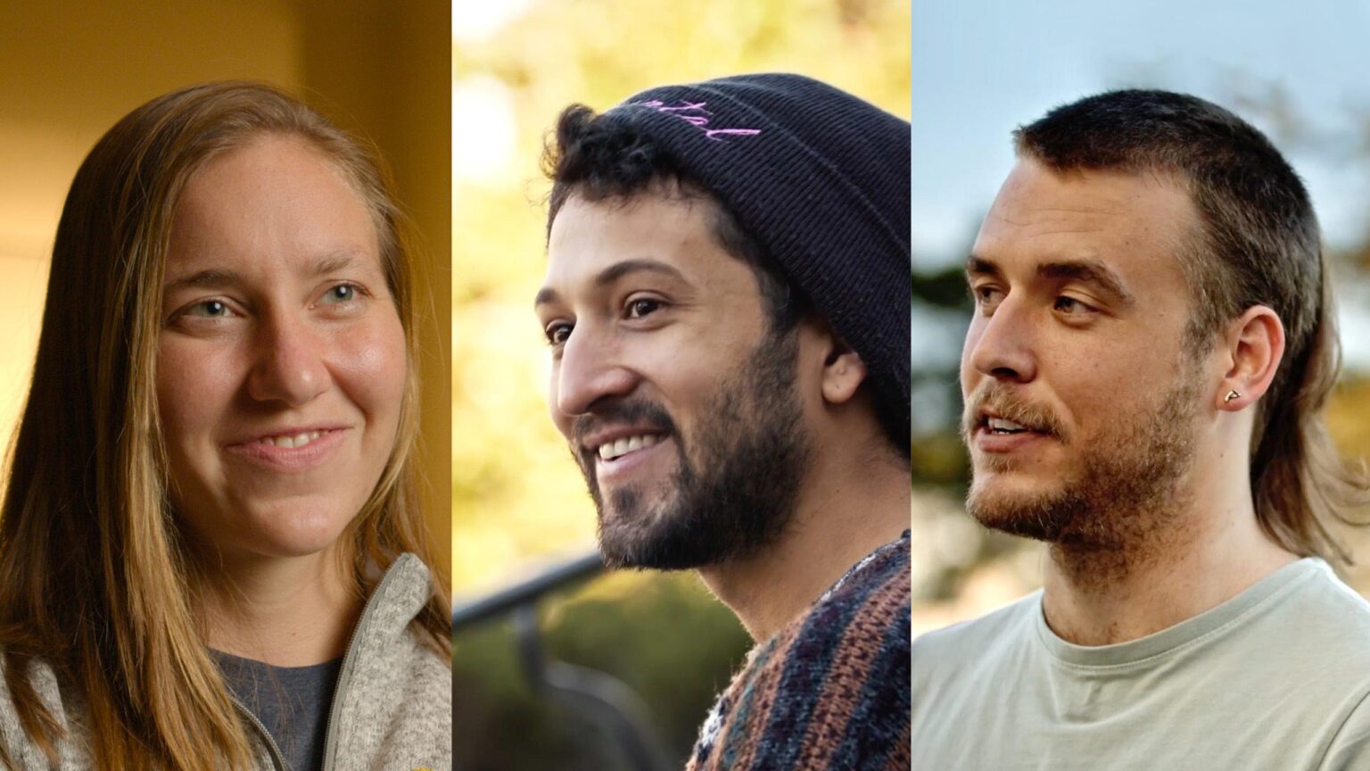 Paige Balcom, Tomás Vega and Corten Singer, from left, Berkeley alums featured in the award-winning documentary “Pathways to Invention.”