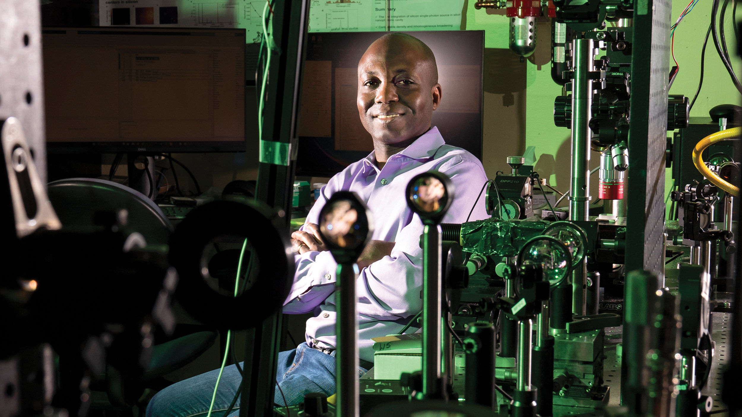 EECS professor Boubacar Kanté in his Cory Hall laser lab