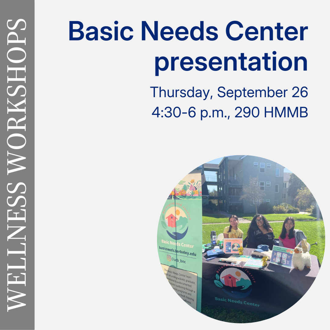 Wellness Workshops, Basic Needs Center presentation