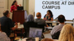 An expert from El Camino College speaks at the National Workshop on Data Science Education in Berkeley, Calif., in June 2024.