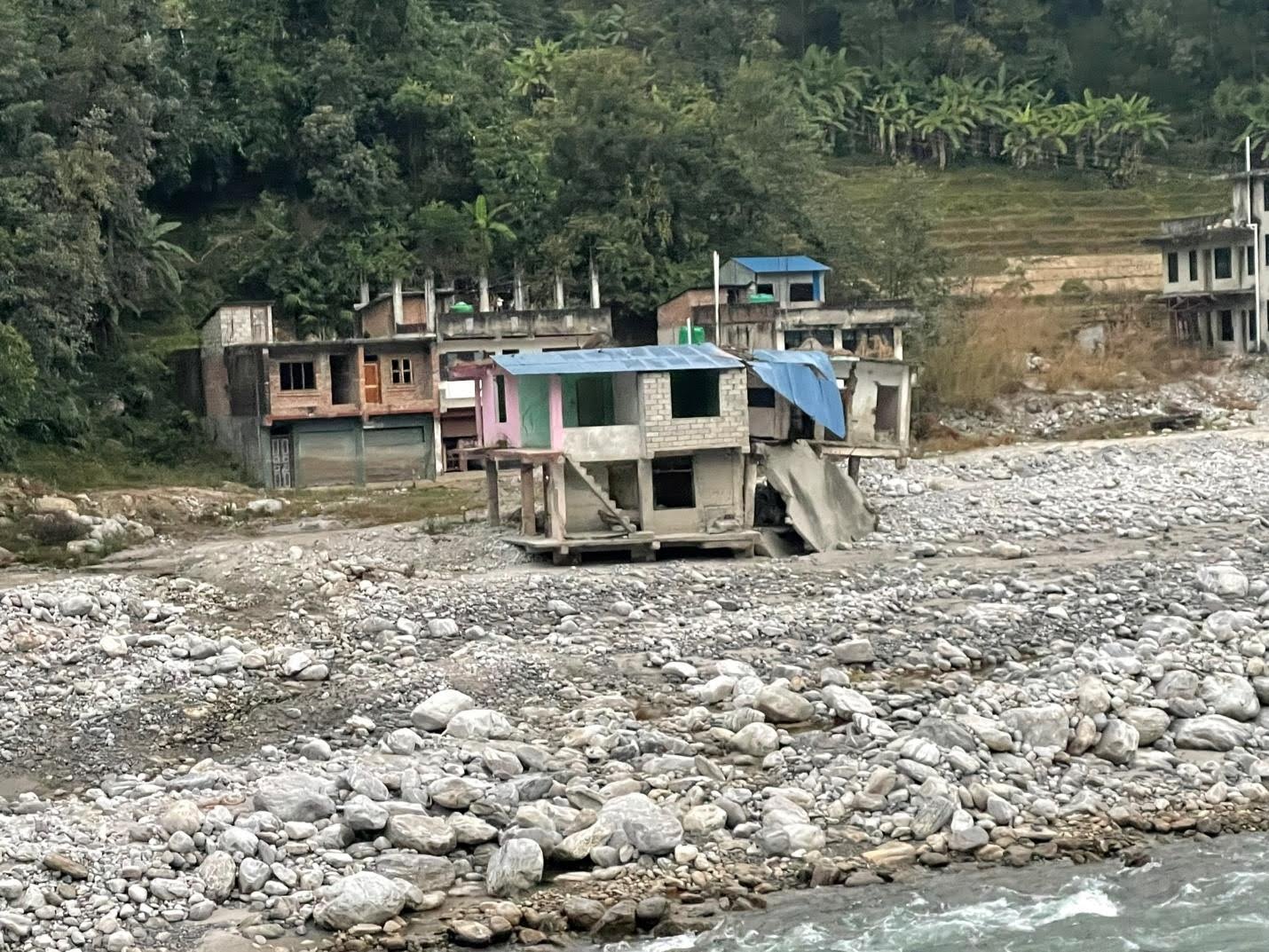 House devastated by a landslide