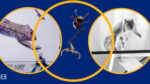 Collage mage of squirrels jumping, landing and balancing on a narrow branch, and a robot in midair attempting the same feat.