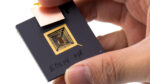 Yunsup Lee holding RISC V prototype chip.