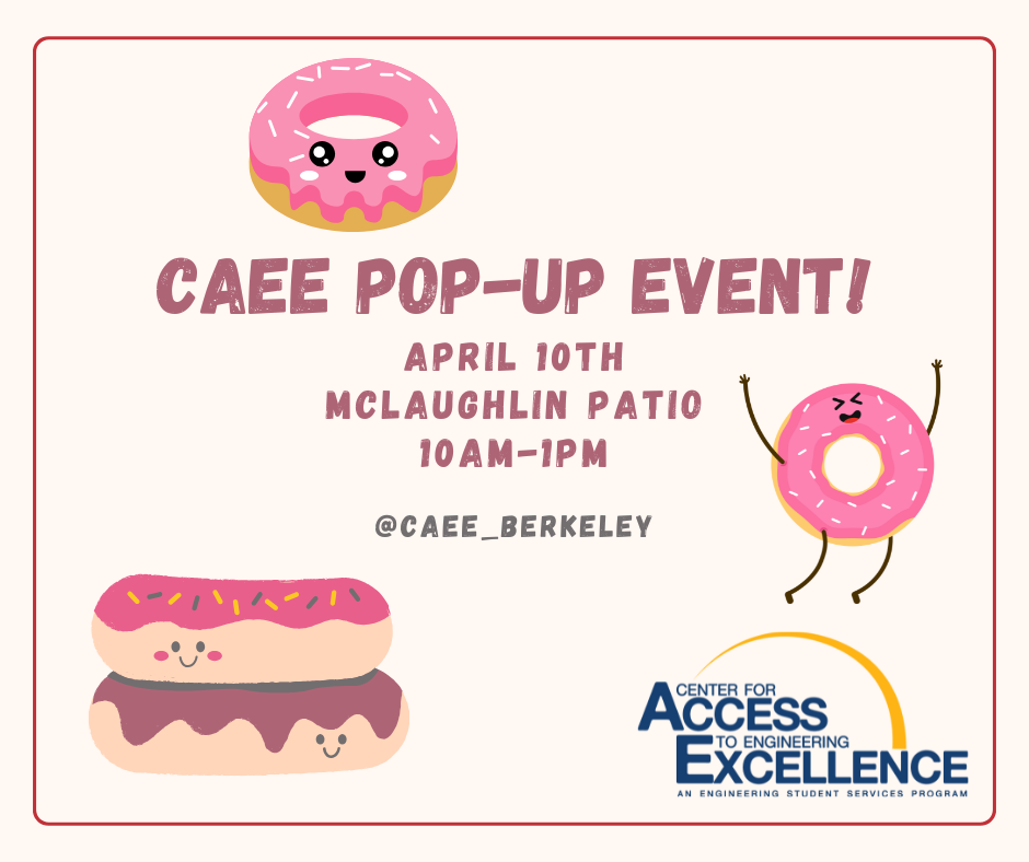 CAEE Pop-Up Event flyer with images of donuts