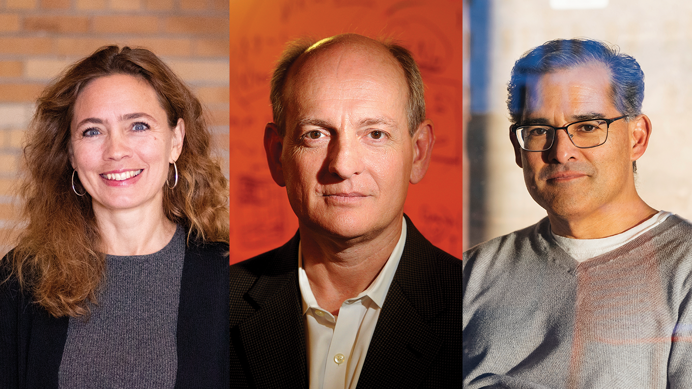 Kristin Persson, Stuart Russell and David Schaffer (left to right)