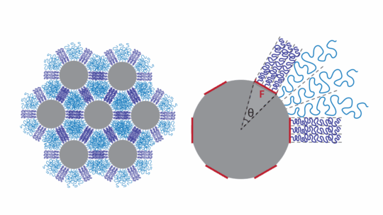 two renderings of nano particles