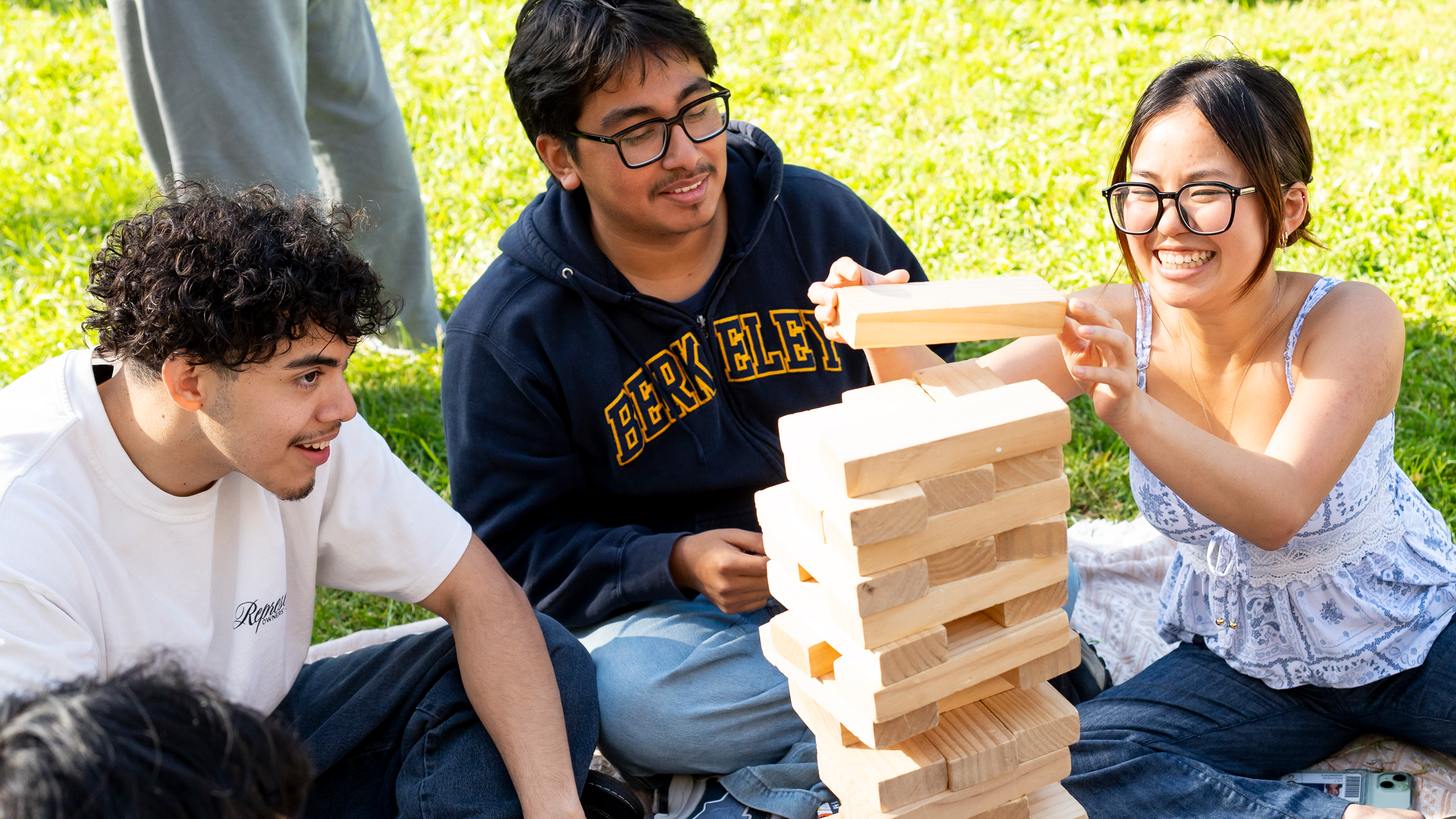 Students playing Jenga at an ESS event