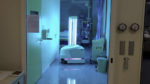 UVD disinfectant robot spreads ultraviolet rays in hospitals to kill bacteria and viruses