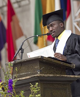 Christopher Ategeka, student speaker at Berkeley Engineering’s 2011 commencement