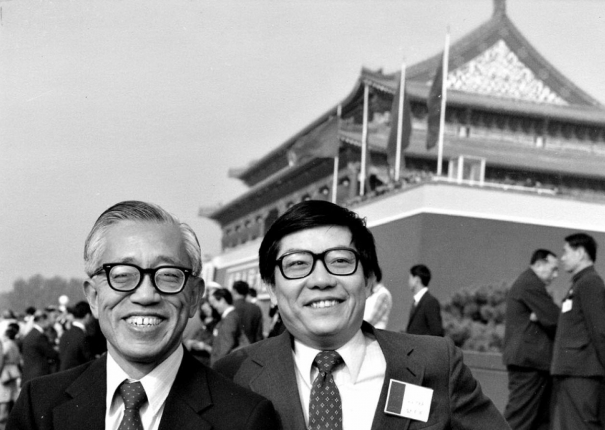 Ernie Kuh and Chang-Lin Tien in Tiananmen Square